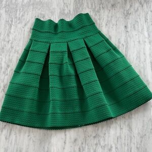 Chic Green Textured A-Line Skirt
